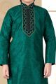 Green Art Silk Kids Kurta Pajama (KFK-659)