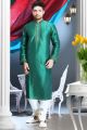 Green Art Silk Regular Kurta Pajama (KFM-1617)