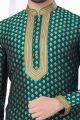 Green Jaquard Kurta Pajama (KFM-7806)