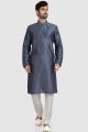 Grey Art Silk Kurta Pajama (KFM-5929)