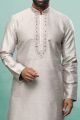 Grey Art Silk Kurta Pajama (KFM-6418)