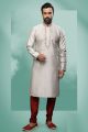 Grey Art Silk Kurta Pajama (KFM-6418)