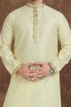 Lemon Banarasi Silk Kurta Pajama (KFM-5692)