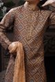 Light Brown Cotton Boys Kurta Pajama (KFK-761)