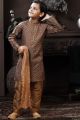 Light Brown Cotton Boys Kurta Pajama (KFK-761)