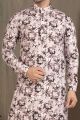 Light Brown Cotton Printed Kurta Pajama (KFM-5718)