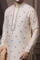 Light Cream Silk Kurta Pajama (KFM-6035)