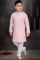 Light Pink Cotton Printed Boys Kurta Pajama (KFK-777)