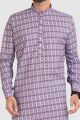 Light Purple Cotton Printed Kurta Pajama (KFM-5727)