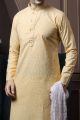 Light Yellow Silk Kurta Pajama (KFM-6060)