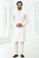 Linen Cotton Cream Kurta Pajama for Men (KFM-6648)