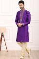 Magenta Art Banarasi Silk Kurta Pajama (KFM-7016)