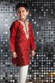 Maroon Art Dupion Boys Kurta Pajama (KFK-226)