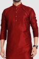 Maroon Art Silk Kurta Pajama (KFM-5930)
