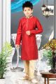 Maroon Art Silk Regular Kurta Pajama (KFK-332)