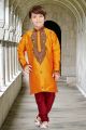 Mustard Art Dupion Kids Kurta Pajama (KFK-543)