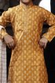 Mustard Cotton Printed Boys Kurta Pajama (KFK-746)