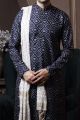 Navy Blue Silk Casual Kurta Pajama (KFM-6068)