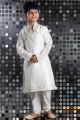 Off White Art Dupion Kids Kurta Pajama (KFK-221)