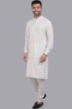 Off White Art Silk Mens Kurta (KFM-7504)
