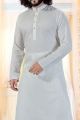 Off White Cotton Silk Kurta Pajama (KFM-4257)
