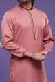 Onion Pink Art Banarasi Silk Mens Kurta Pajama (KFM-7072)