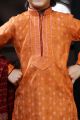 Orange Cotton Printed Boys Kurta (KFK-756)
