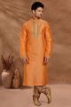 Orange Jaquard Kurta Pajama (KFM-5485)
