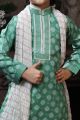 Pastel Green Cotton Printed Boys Kurta (KFK-770)