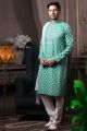 Pastel Green Silk Kurta Pajama (KFM-6065)