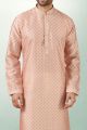 Peach Art Silk Kurta Pajama (KFM-5846)
