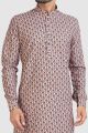 Peach Cotton Printed Kurta Pajama (KFM-5731)