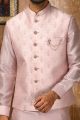 Pink Art Banarasi Silk Jacket Kurta (KFM-6327)