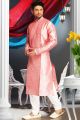 Pink Art Silk Regular Kurta Pajama (KFM-1606)
