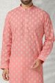 Pink Cotton Mens Kurta Pajama (KFM-5751)