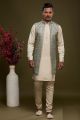 Pista Green Art Silk Digital Printed Jacket Kurta (KFM-7086)