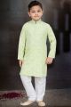 Pista Green Cotton Printed Boys Kurta Pajama (KFK-776)