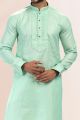 Pista Green Linen Cotton Mens Kurta (KFM-6736)