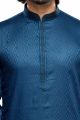 Printed Blue Art Silk Kurta Pajama (KFM-7485)