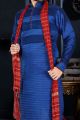 Royal Blue Art Dupion Kurta Pajama (KFM-3427)