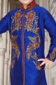 Royal Blue Tufetta Kids Kurta Pajama (KFK-545)
