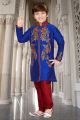 Royal Blue Tufetta Kids Kurta Pajama (KFK-545)