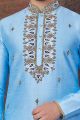 Sky Blue Art Silk Kurta Pajama (KFM-7832)