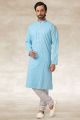 Sky Blue Cotton Kurta Pajama (KFM-5654)
