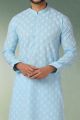 Sky Blue Cotton Kurta Pajama (KFM-5749)