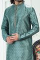 Teal Green Banarasi Silk Kurta Pajama (KFM-6702)