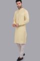 Yellow Art Silk Mens Kurta Pajama (KFM-7505)