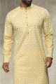 Yellow Cotton Mens Kurta Pajama (KFM-6146)