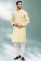 Yellow Linen Cotton Casual Kurta Pajama (KFM-6729)