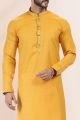 Yellow Linen Cotton Kurta Pajama (KFM-6741)